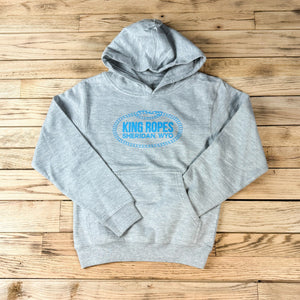 NEW! YOUTH LT BLUE KING ROPES HOODIE - GREY HEATHER